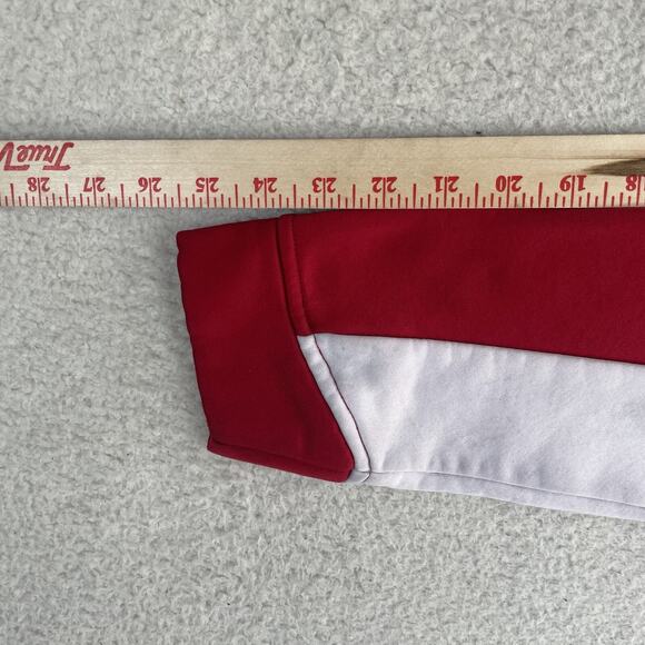 Adidas Wisconsin Badgers Hoodie Mens Large Red Sweatshirt 1/4 Zip READ - Picture 6 of 16